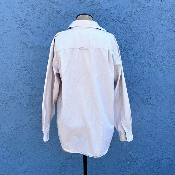 90s Liz Claiborne Button Cotton Shirt in Size Meidum with Crest 80s Preppy - Picture 6 of 10